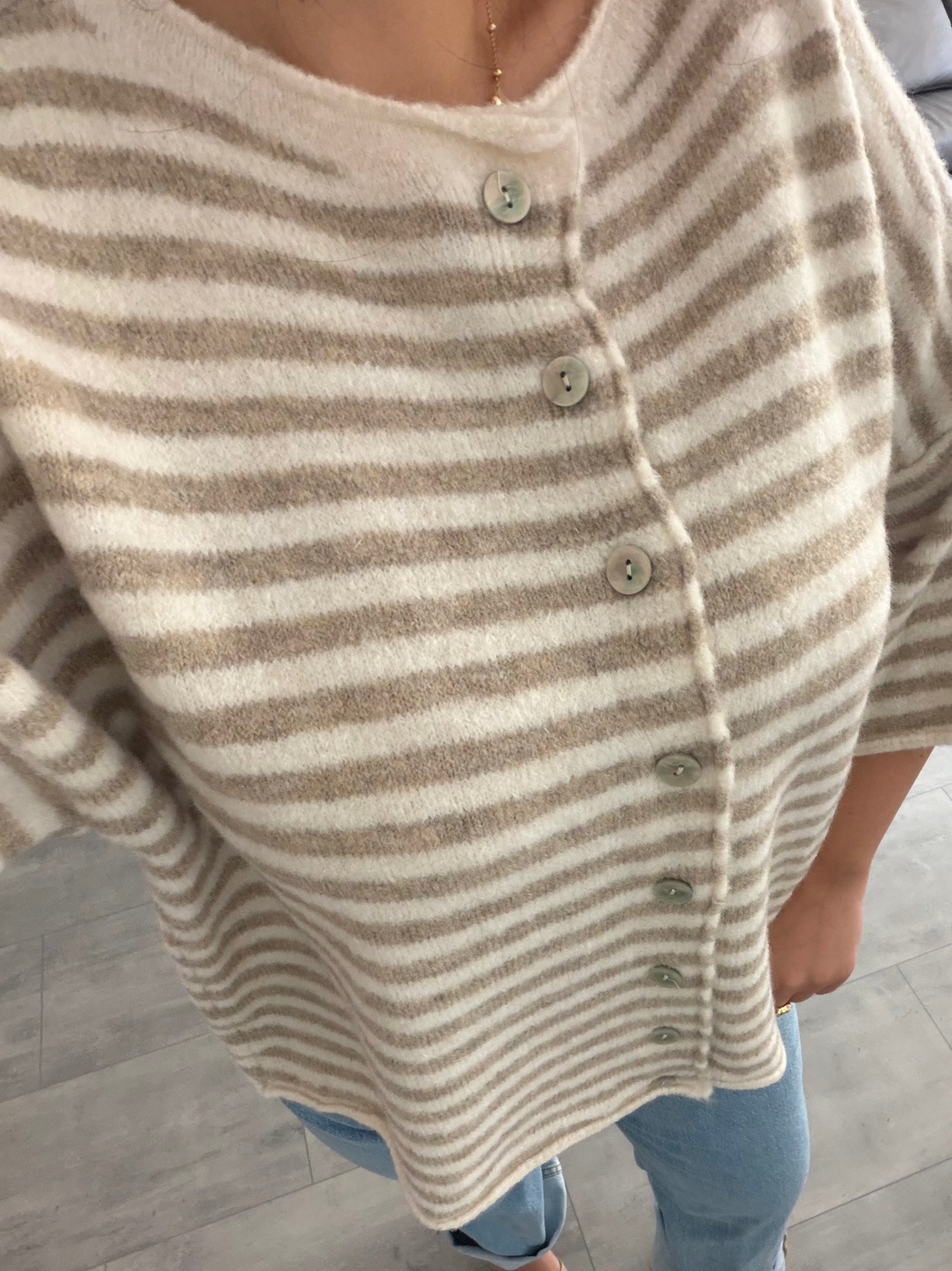 KURZARM CARDIGAN JUNA GESTREIFT – Miss Nova Damenmode
