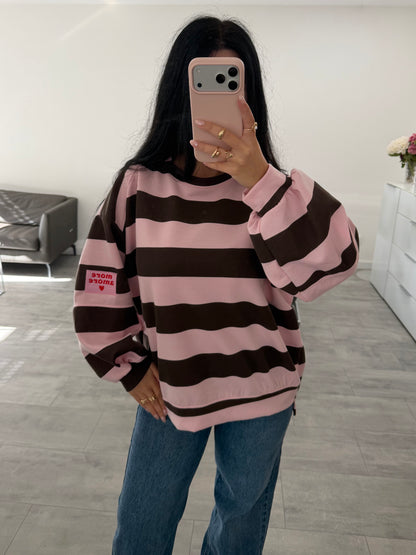 OVERSIZE SWEATSHIRT STREIFEN MORE AMORE