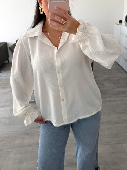 SOFT BLUSE MIT RÜSCHENÄRMEL ALBA – Miss Nova Damenmode
