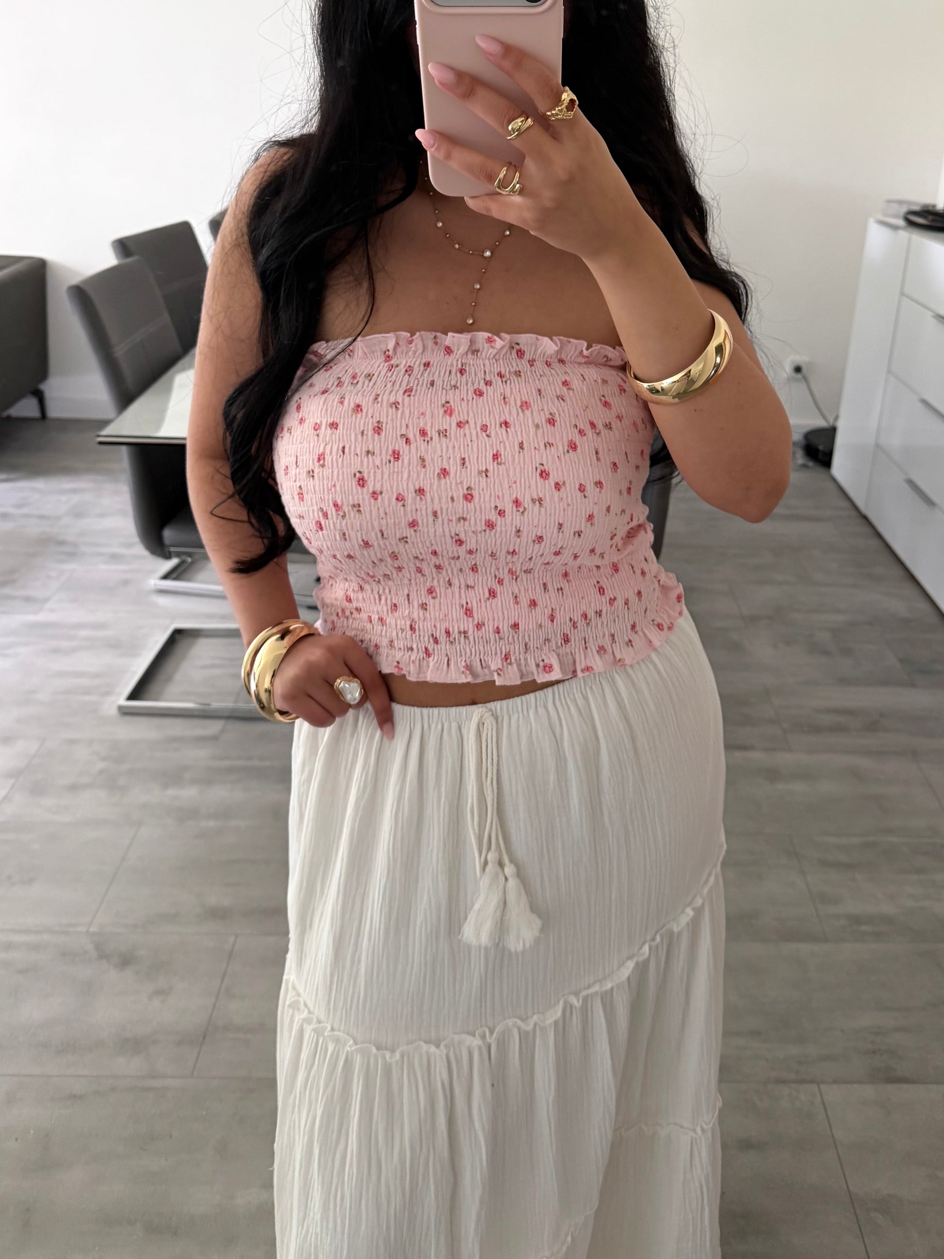 MUSSELIN BANDEAU TOP BLÜMCHENLIEBE – Musselin Mode Miss Nova