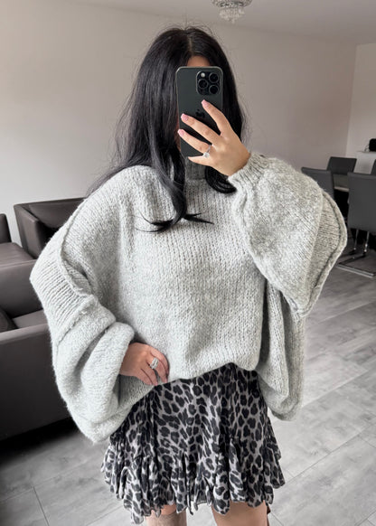 OVERSIZE PULLOVER FIONA GRAU
