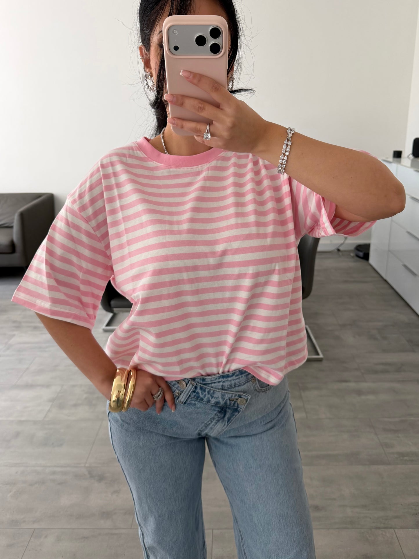OVERSIZE STRIPED COTTON SHIRT – Miss Nova Damenmode