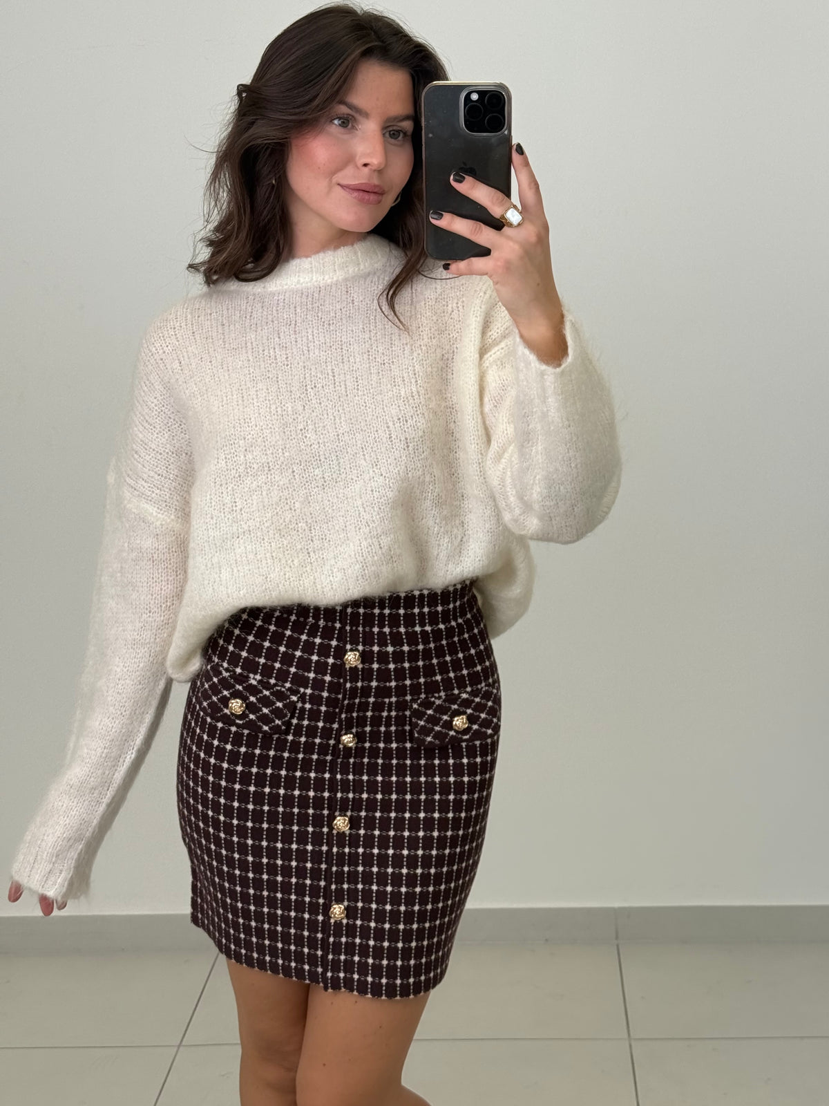 TWEED ROCK MIT GOLDENEN KNÖPFEN LARISSA