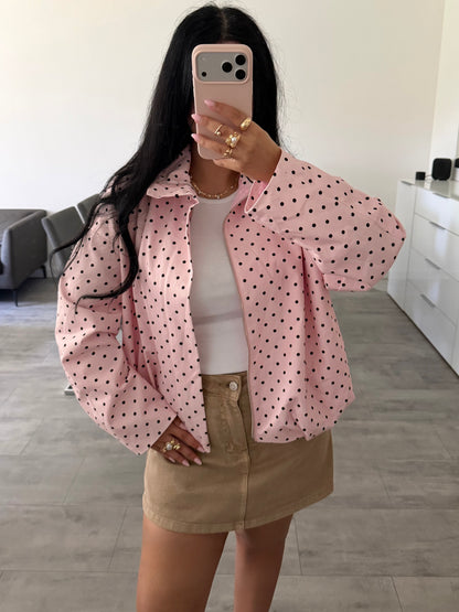 LEICHTE BAUMWOLLJACKE POLKA DOTS