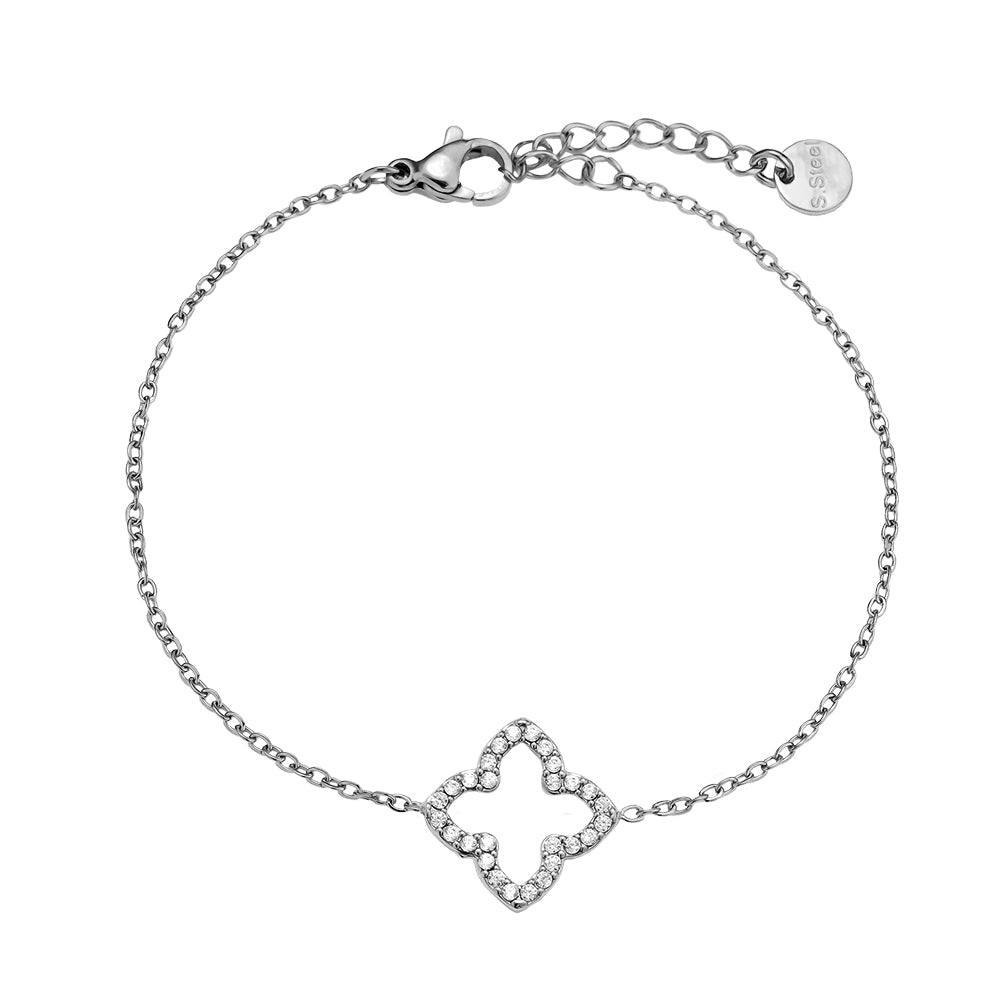 EDELSTAHL ARMKETTE LUCKY FLOWER CLASSIC – Miss Nova Damenmode