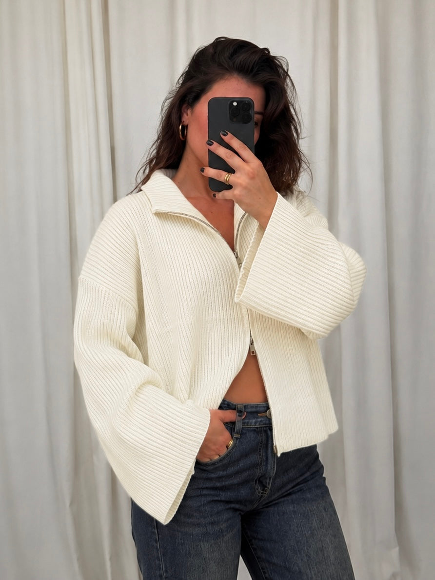 DOUBLE ZIP STRICKJACKE KLEA