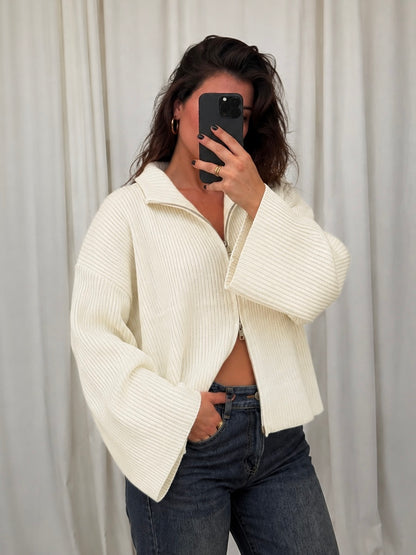 DOUBLE ZIP STRICKJACKE KLEA