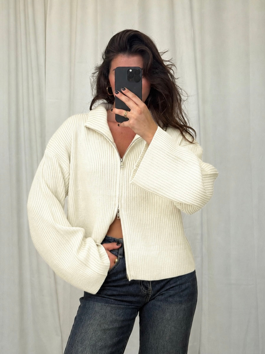 DOUBLE ZIP STRICKJACKE KLEA