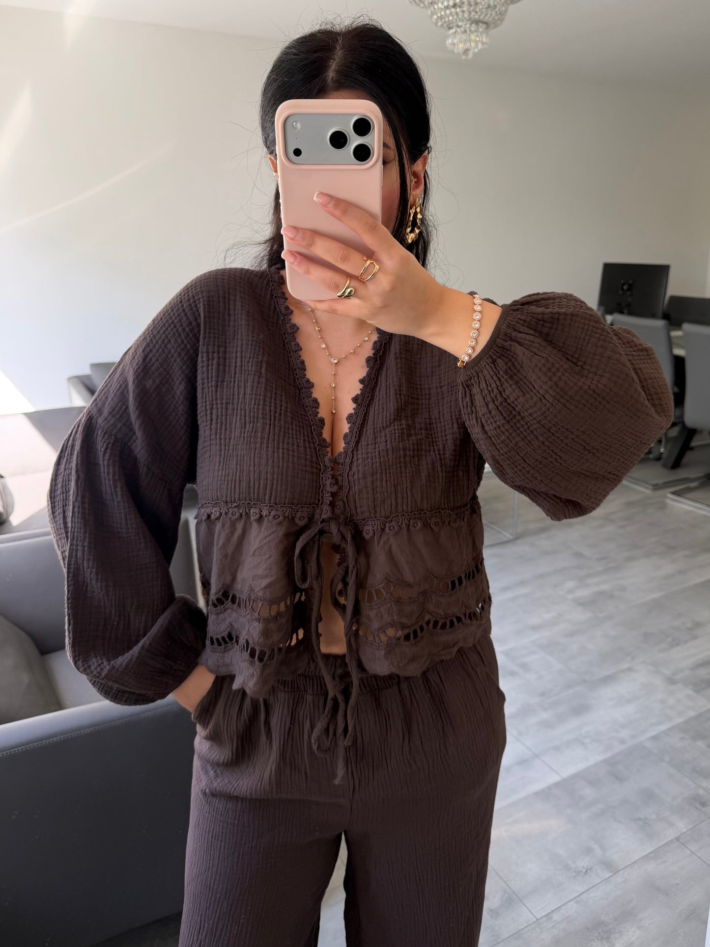 MUSSELIN BLUSE MIT SPITZE MALIA – Musselin Mode Miss Nova