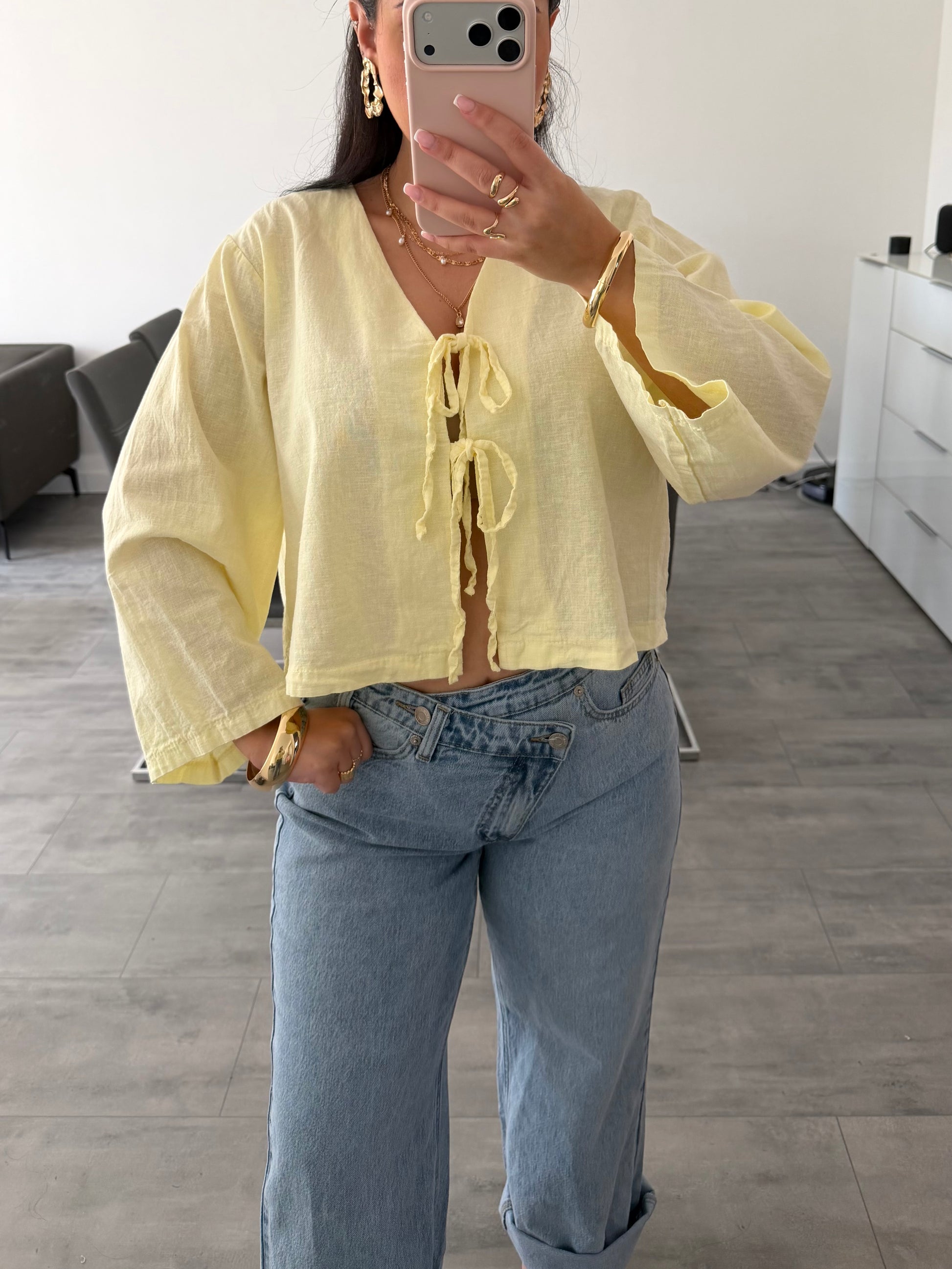 BAUMWOLL-LEINEN BLUSE HANNAH Ansicht 4 – Miss Nova Damenmode