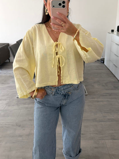 BAUMWOLL-LEINEN BLUSE HANNAH Ansicht 4 – Miss Nova Damenmode