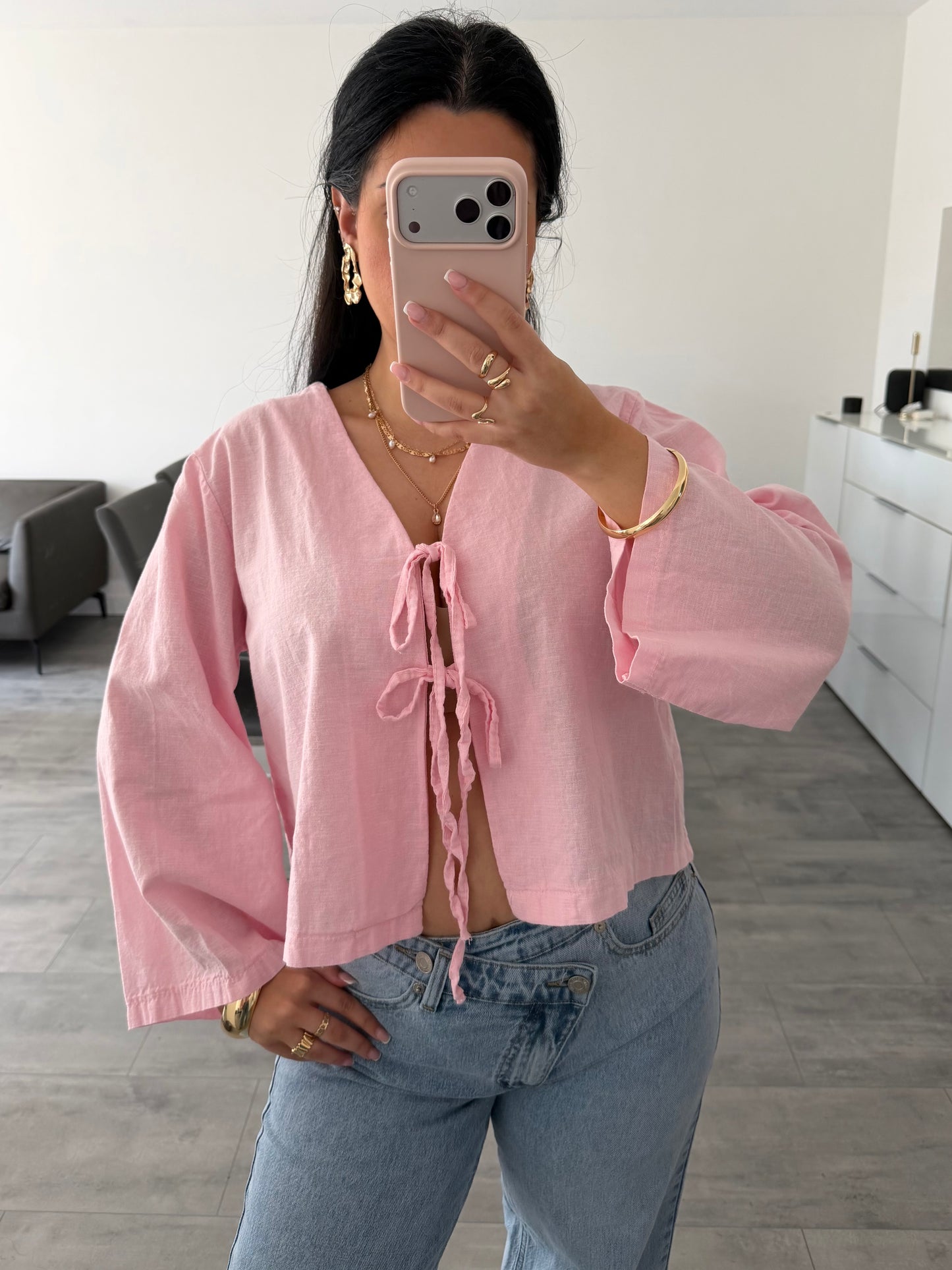 BAUMWOLL-LEINEN BLUSE HANNAH Ansicht 6 – Miss Nova Damenmode