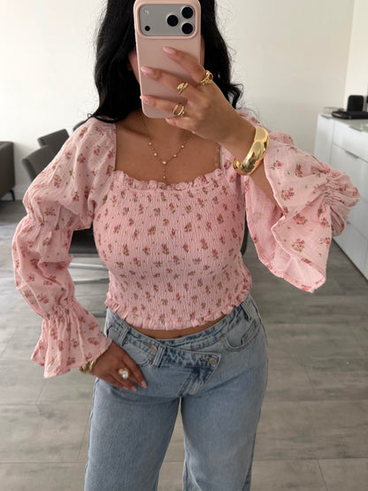MUSSELIN BLUSE DAFINA MIT BLÜMCHEN – Musselin Mode Miss Nova
