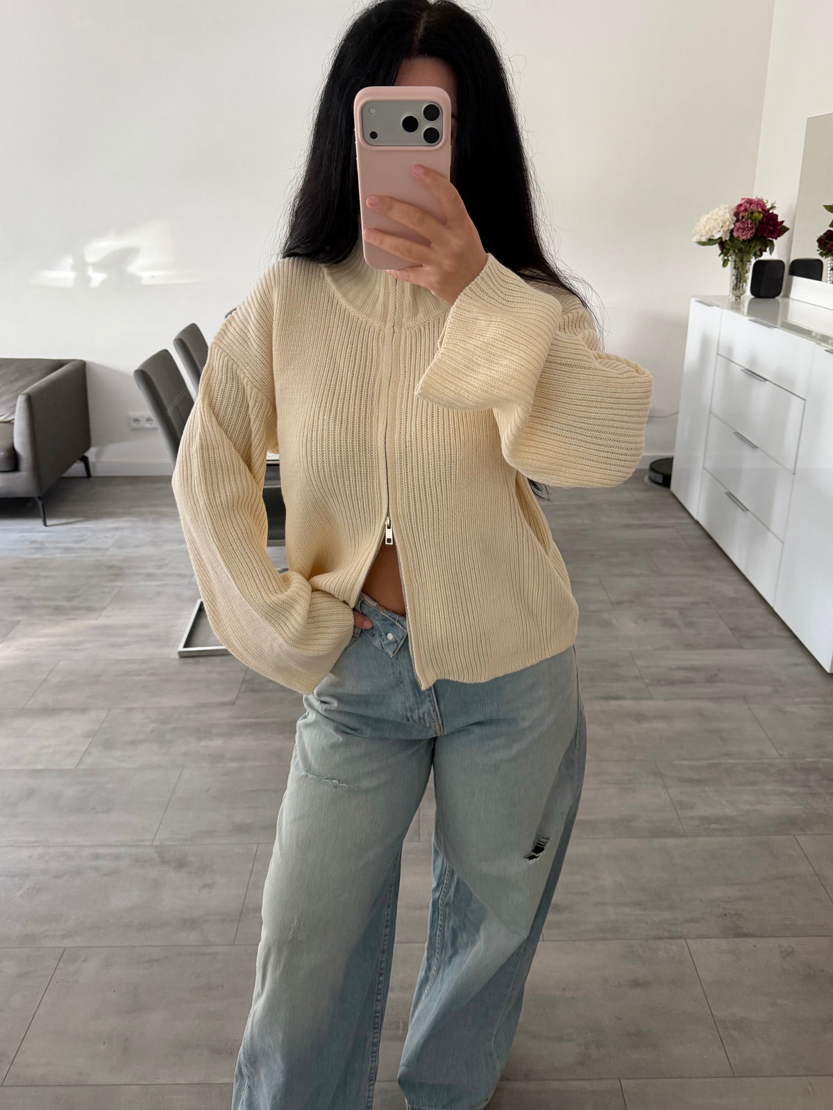 DOUBLE ZIP STRICKJACKE KLEA