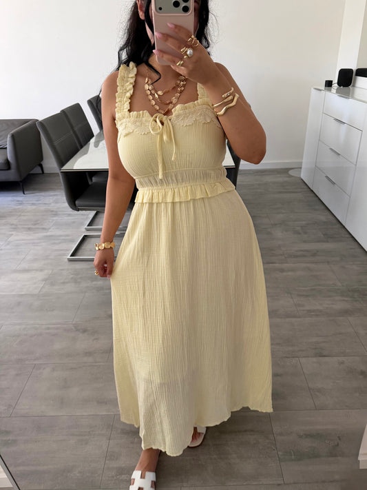 MUSSELIN KLEID MIT SPITZE ZİNAYA Musselin kaufen | Miss Nova