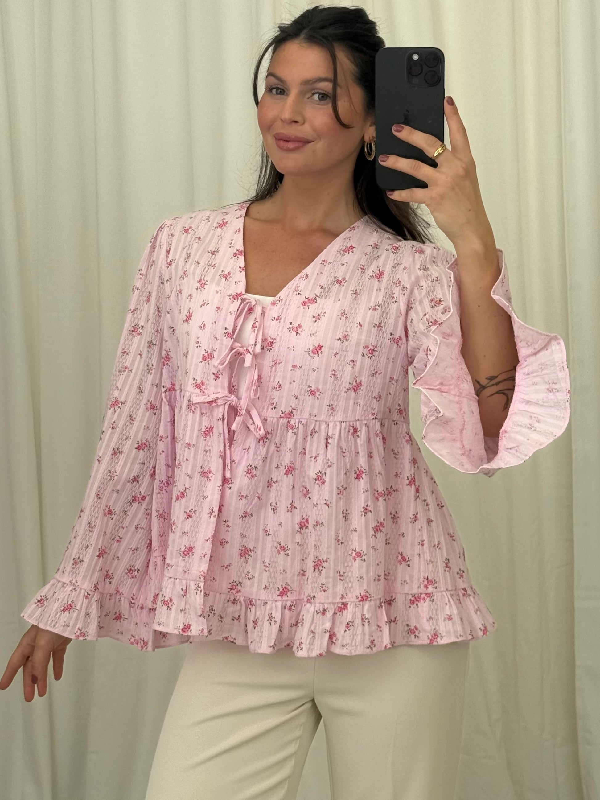 FLORALE BAUMWOLLBLUSE FAIRY MIT SCHLEIFEN – Musselin Mode Miss Nova