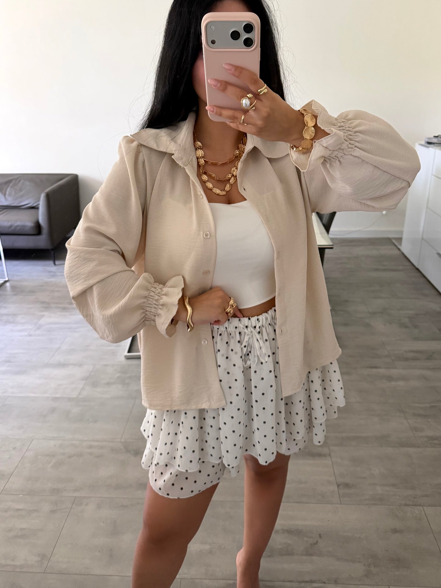 SOFT BLUSE MIT RÜSCHENÄRMEL ANTONELLA