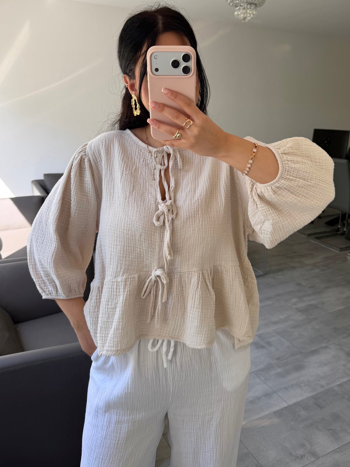 MUSSELIN BLUSE PENELOPE MIT SCHLEIFEN – Musselin Mode Miss Nova
