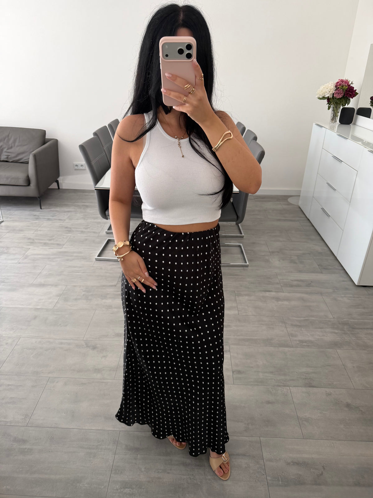 MAXI SEIDENROCK POLKA DOTS