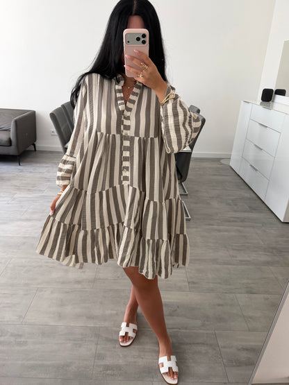 OVERSIZE MUSSELIN KLEID MIT KNOPFLEISTE MIRANDA