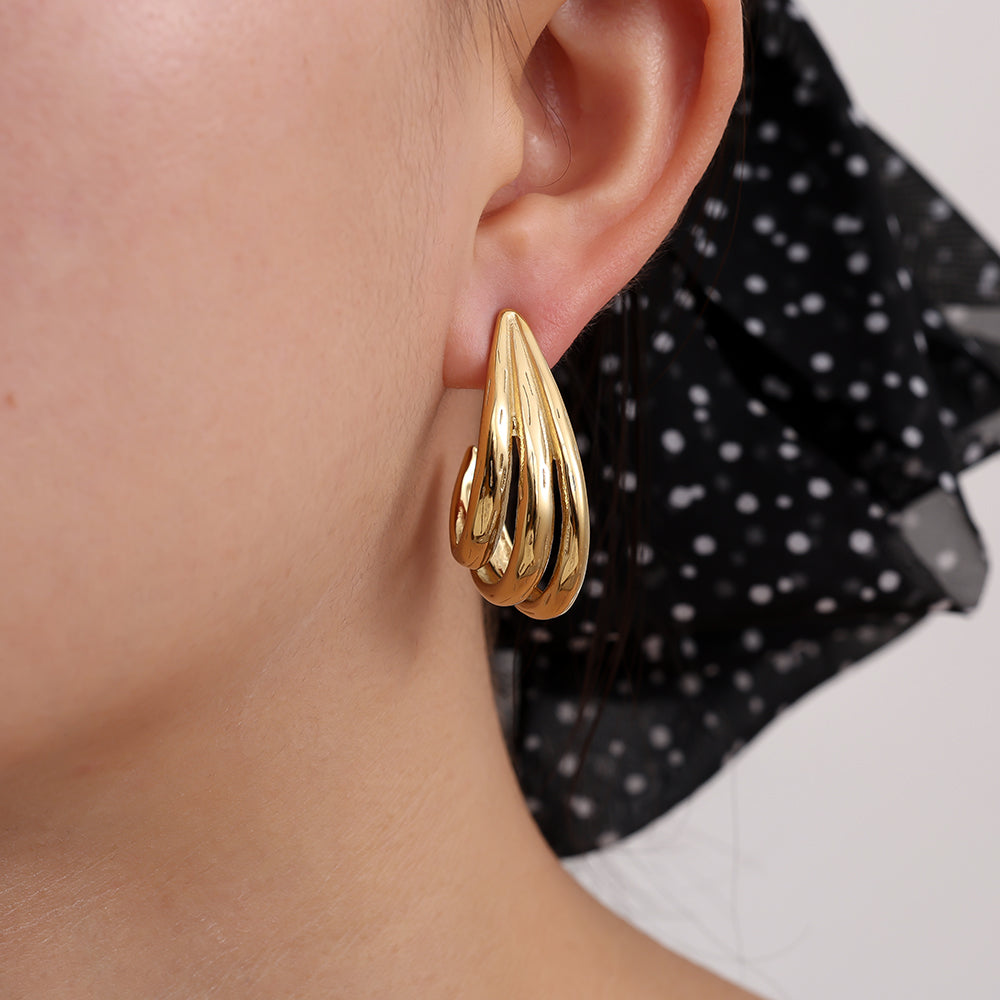 EDELSTAHL OHRRINGE DROP FEELING – Miss Nova Damenmode