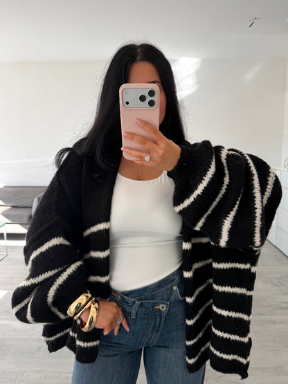 OVERSIZE CARDIGAN FELI GESTREIFT