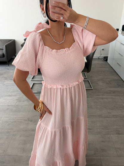 MAXI MUSSELINKLEID SOFIA MIT SCHLEIFENDETAILS – Musselin Mode Miss Nova