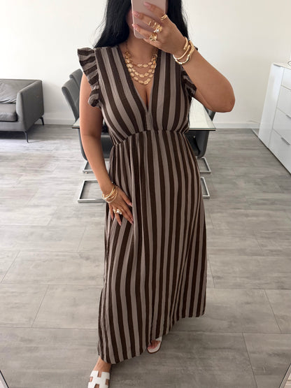 MUSSELIN KLEID MILENA GESTREIFT