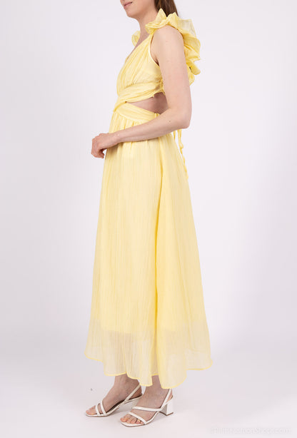 Kleid Zara Mit Rückenausschnitt Gelb – Kleid Damen MissNova