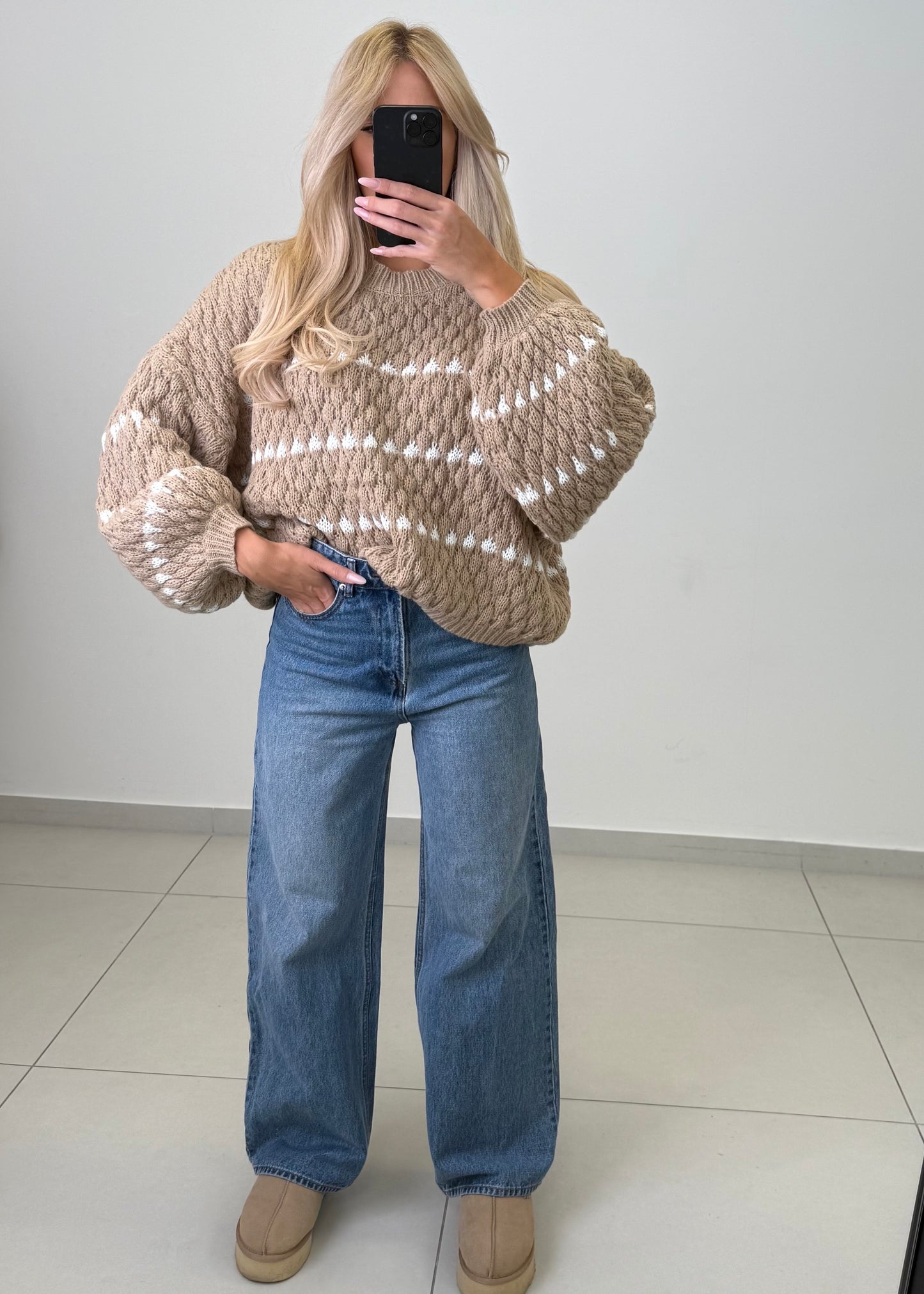 CHUNKY PULLOVER ELINA BEIGE – Miss Nova Damenmode