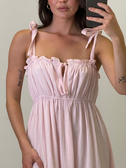 MUSSELIN KLEID AURORA LANG