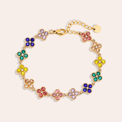EDELSTAHL ARMKETTE LUCKY FLOWER MULTICOLOR – Damenmode bei Miss Nova