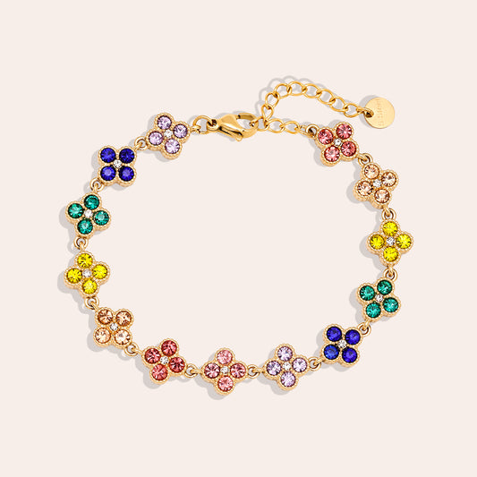 EDELSTAHL ARMKETTE LUCKY FLOWER MULTICOLOR Musselin kaufen | Miss Nova