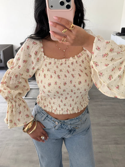 MUSSELIN BLUSE DAFINA MIT BLÜMCHEN – Musselin Mode Miss Nova