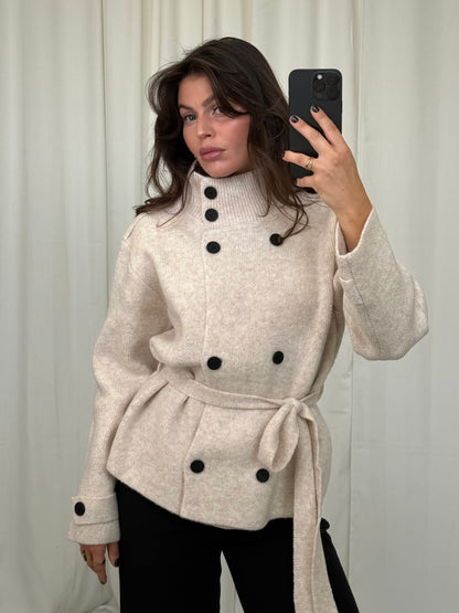 STRICKJACKE MIT BINDEGÜRTEL NOELLE