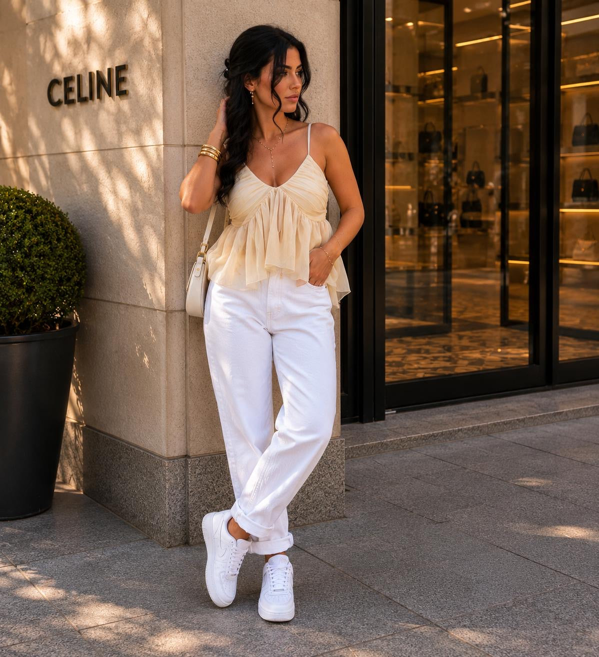 Butterfly Top Creme Detailansicht – MissNova