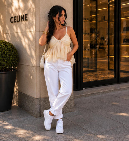 Butterfly Top Creme Detailansicht – MissNova