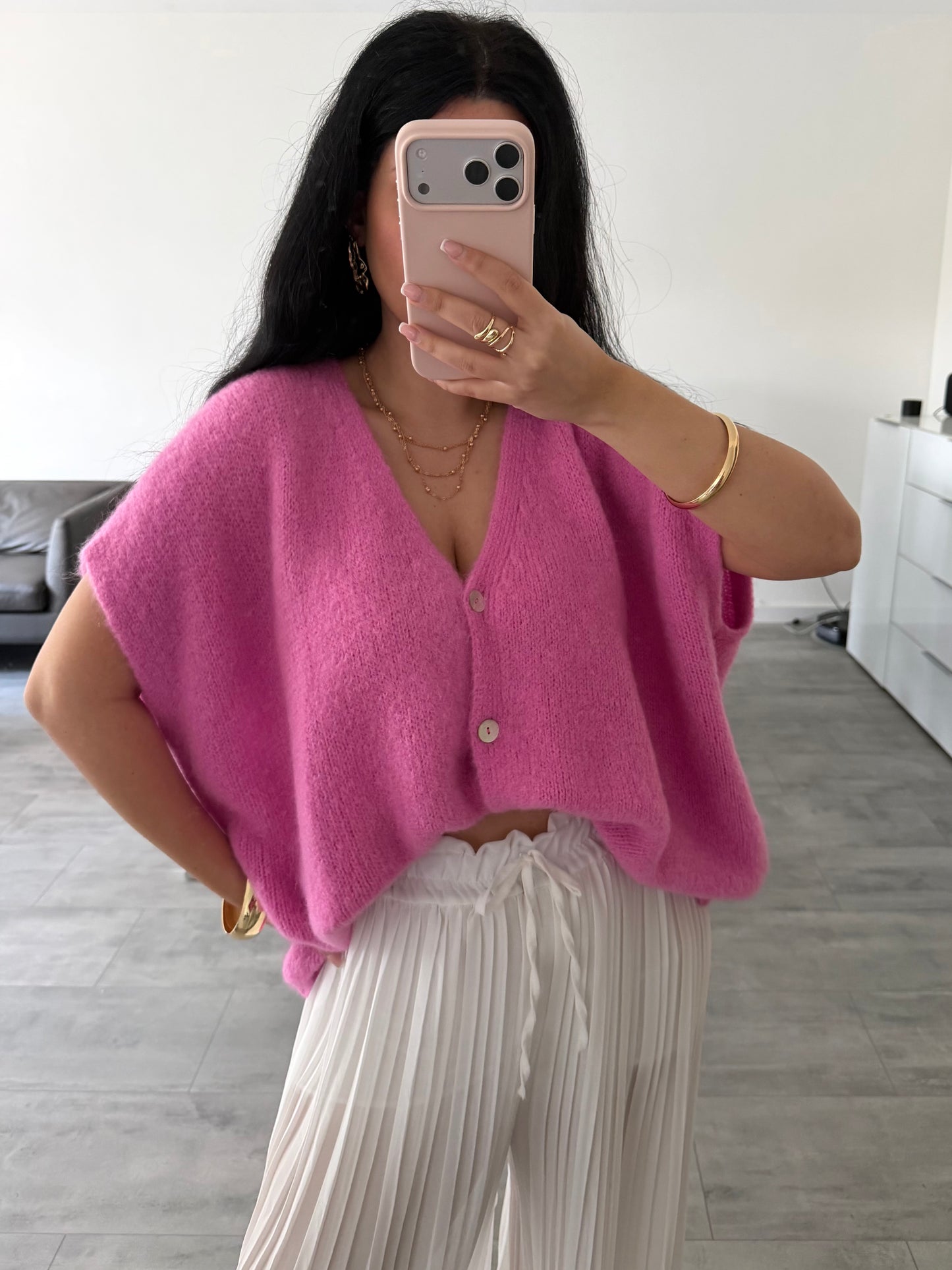 KURZARM STRICKJACKE LENI