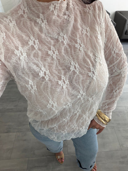 SPITZEN OBERTEIL ZENDAYA WEISS – Miss Nova Damenmode