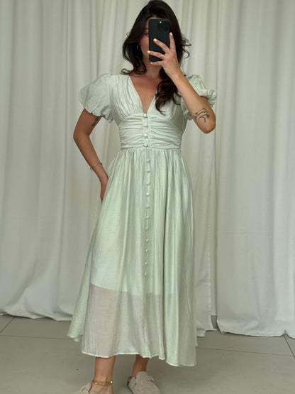 MAXIKLEID MIT KNOPFLEISTE ALVINA