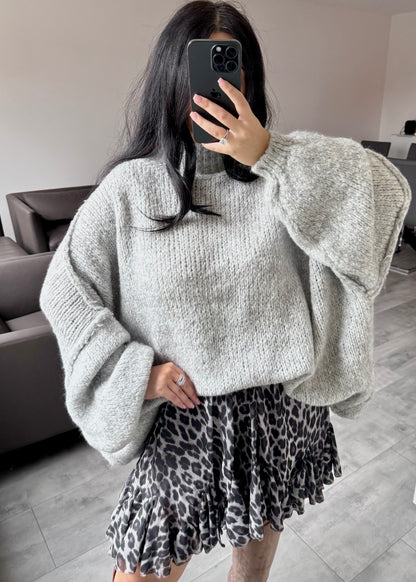 OVERSIZE PULLOVER FIONA GRAU