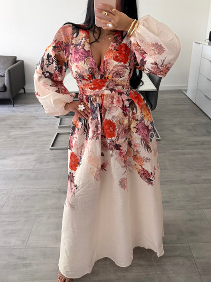 BAUMWOLL-LEINEN MAXIKLEID AMELA
