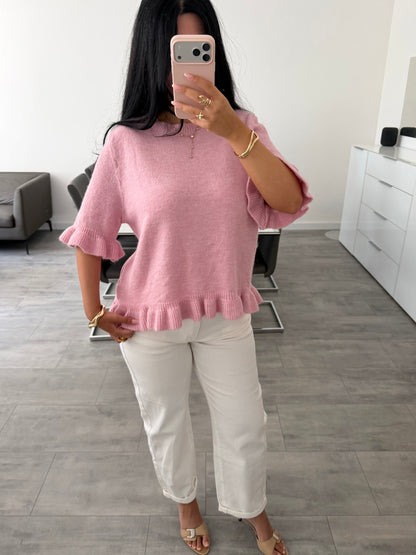 STRICKOBERTEIL MIT RÜSCHEN AMANDA