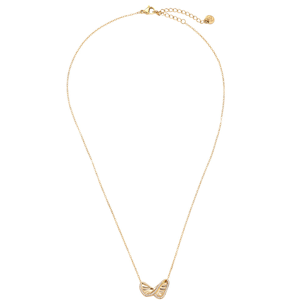 EDELSTAHL HALSKETTE DIAMOND BUTTERFLY – Miss Nova Damenmode