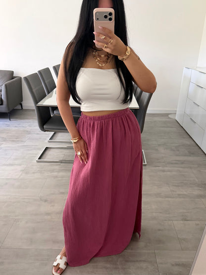 MUSSELIN MAXIROCK MIT SCHLITZ IVANA