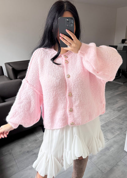 CARDIGAN FINA KURZ HELLROSA