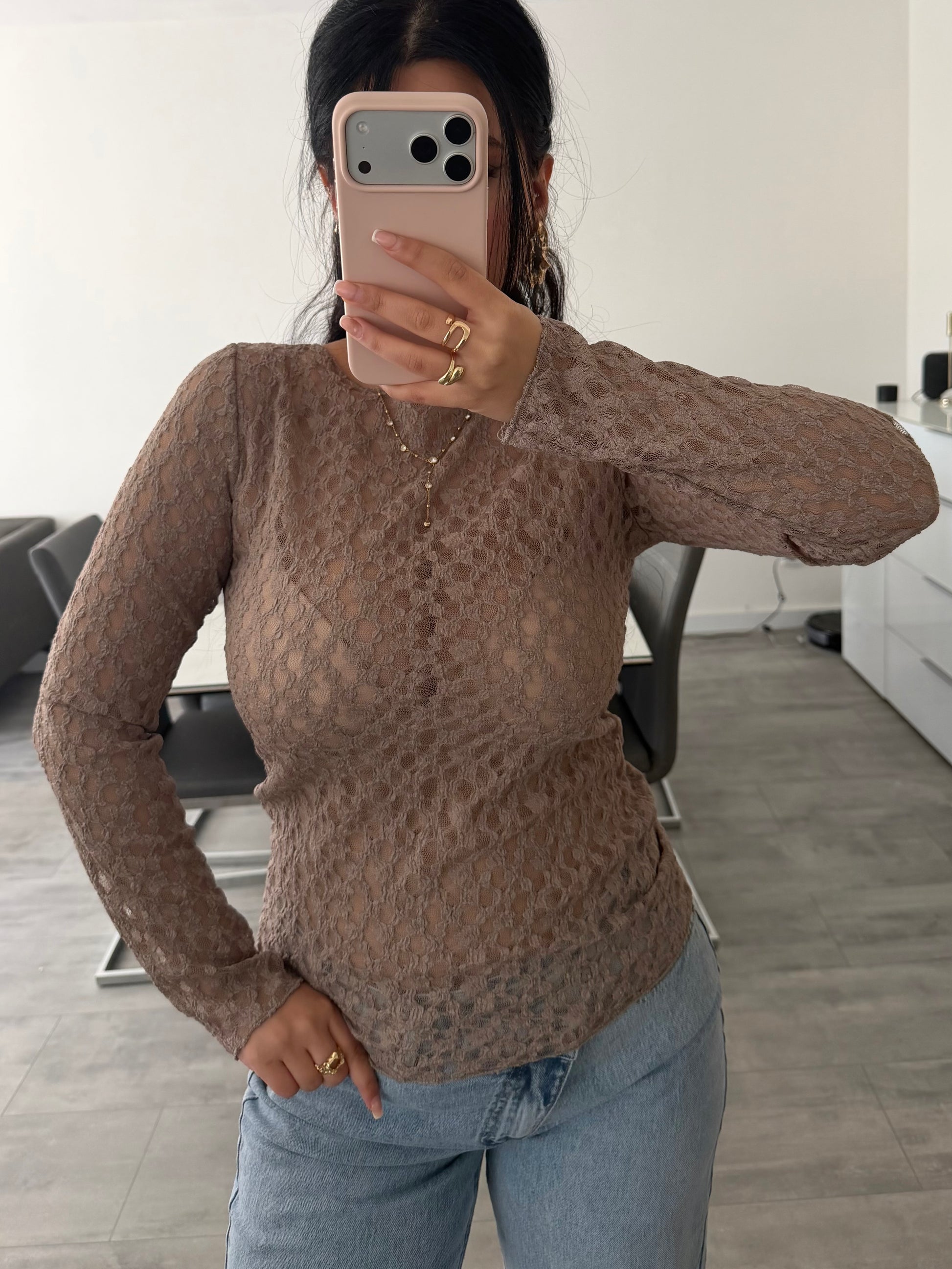 SPITZEN OBERTEIL JULIA TAUPE – Damenmode bei Miss Nova