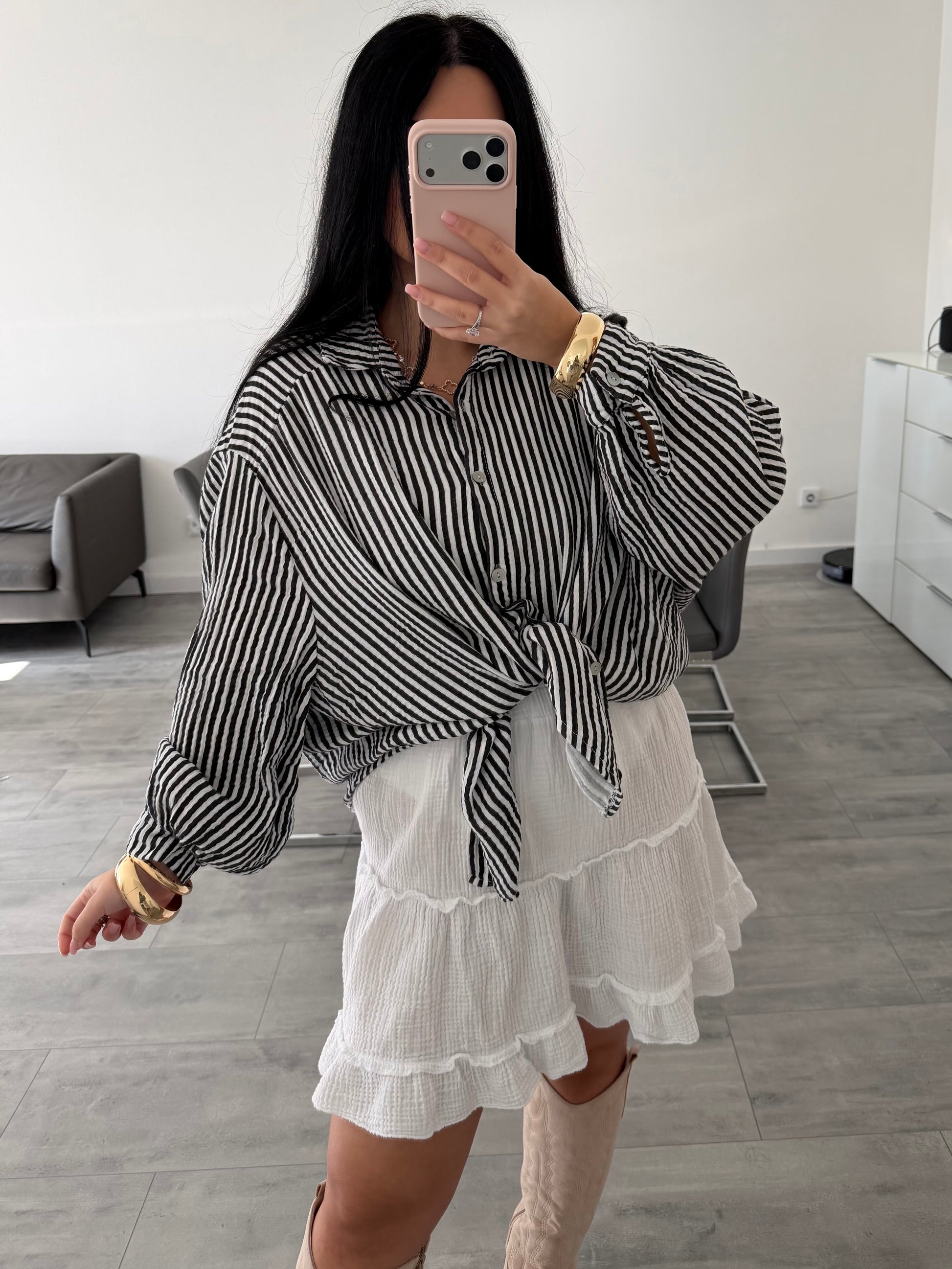 MUSSELIN BLUSE AVA STREIFEN – Musselin Mode Miss Nova