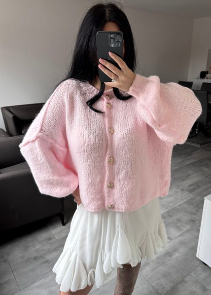 CARDIGAN FINA KURZ HELLROSA