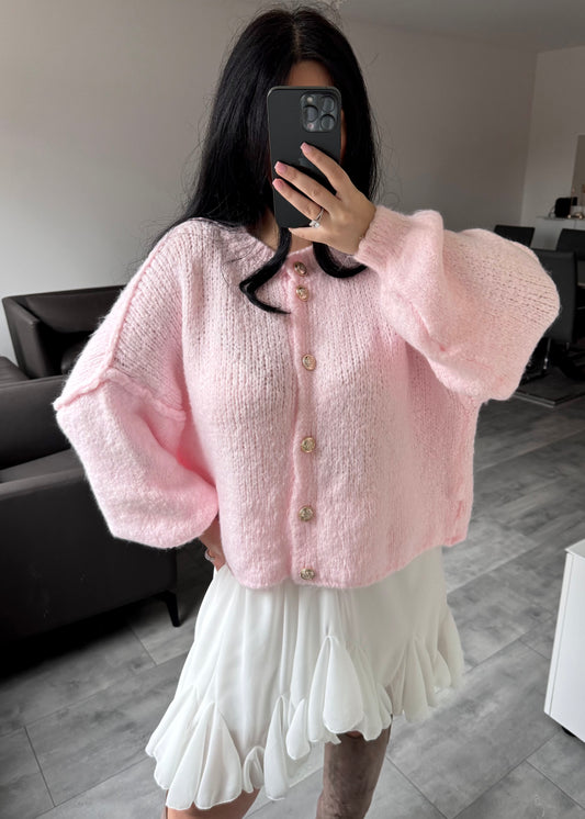 CARDIGAN FINA KURZ HELLROSA